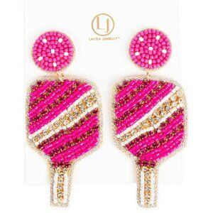 Pink Pickleball Paddle Earrings